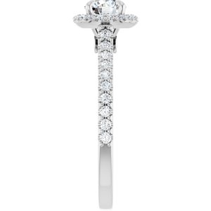 Platinum 5 mm Round Forever Oneâ„¢ Moissanite & 1/3 CTW Diamond Engagement Ring 